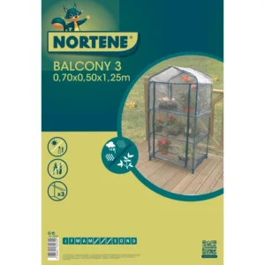 BALCONY 3 - Melegház erkélyre 1,25 x 0,5 x 0,7 m zöld/színtelen