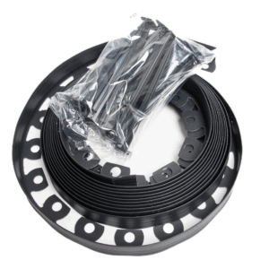 Flexible Edge Rugalmas műanyag gyepszegély szett, leszúrótüskével 4cm x 10m fekete