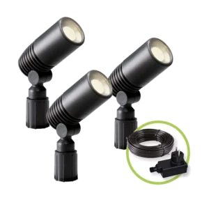 Garden Lights Alder szett, 3db spotlámpa spotlámpa antracit műanyag