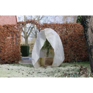 Téli takarófólia zipzárral, bézs,átm.D:1,5m, 200cmx236cm 70g/m2/ fátyolfólia