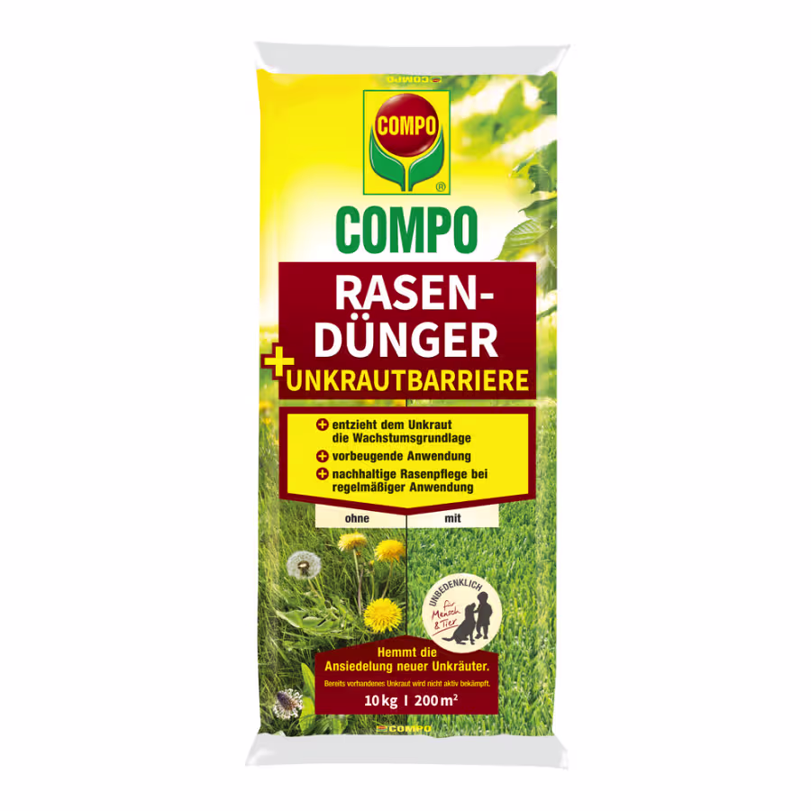 COMPO  Lassú Felszívódású Gyeptrágya Gyomosodásgátló 10KG